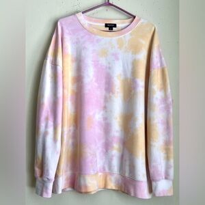 Wildfox Pink and Yellow Tie-Dye Crewneck Sweatshirt